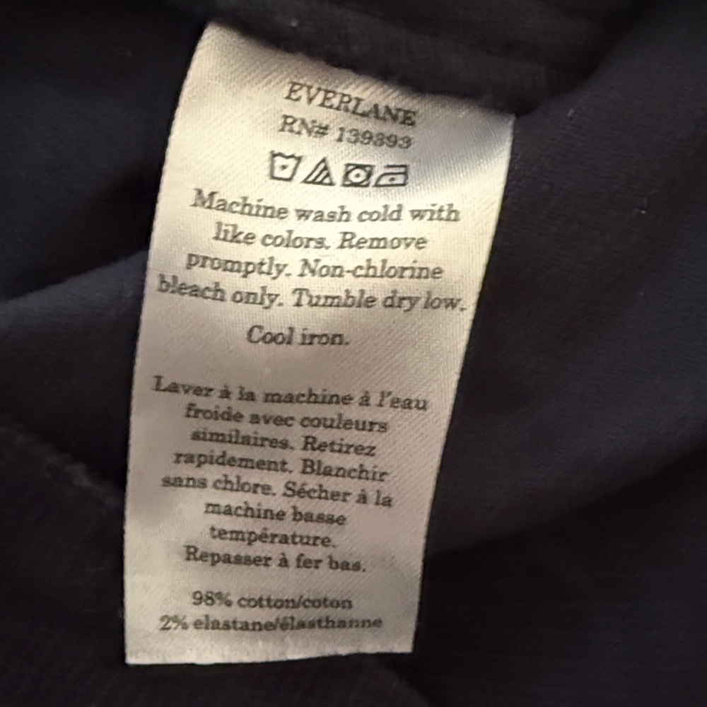 Everlane sz 8 Gardener Wide-Leg Cropped Navy Blue Corduroy Pants great cond - Picture 7 of 7